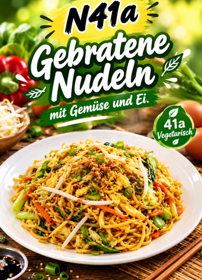 Gebratene Nudeln mit Gemüse und Ei Gebratene Nudeln mit Gemüse und Ei