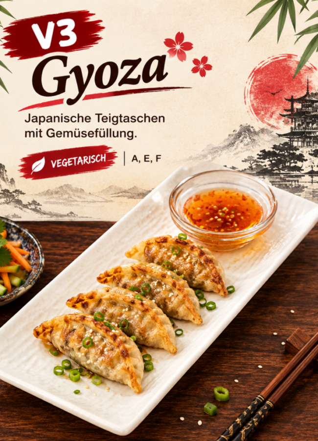 Gyoza mit Gemüse und Dip