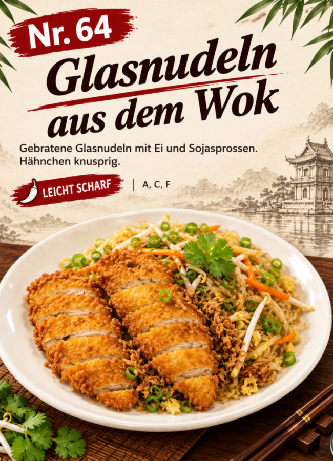 Knuspriges Hähnchen mit Wok-Glasnudeln