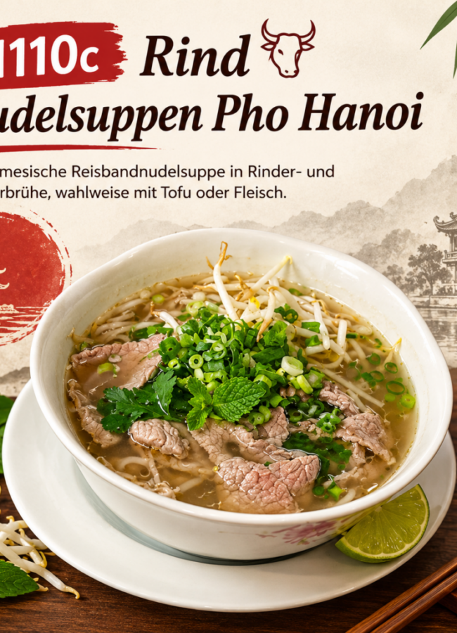 Pho Hanoi mit Rind und frischen Kräutern